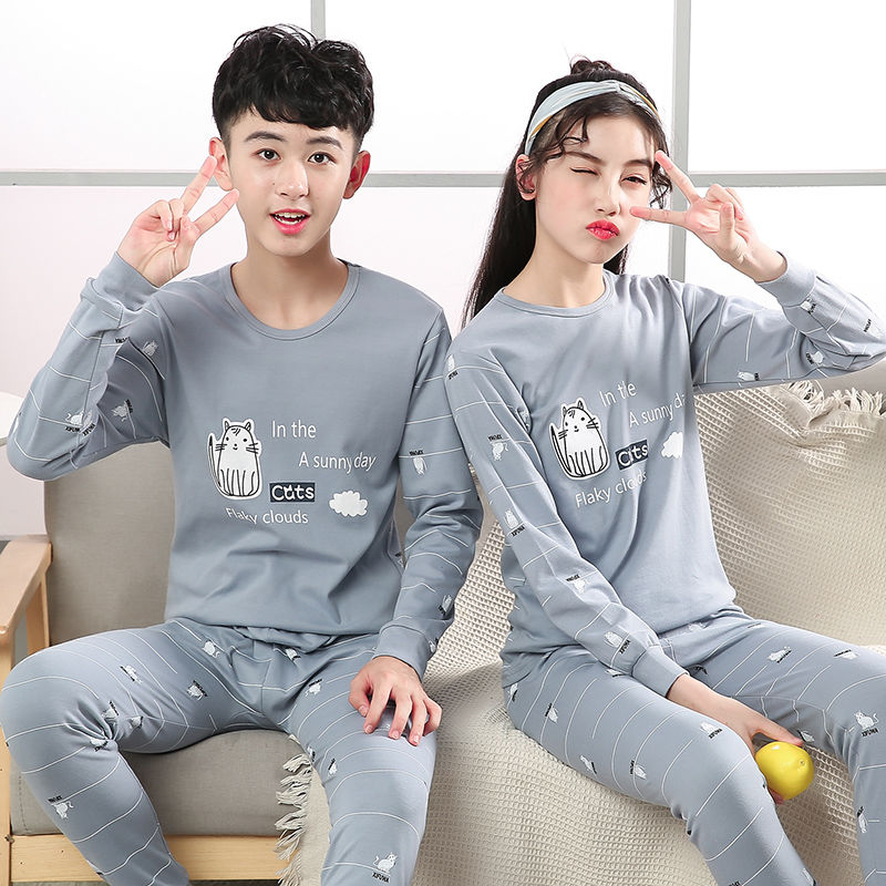 teenagers pure cotton underwear set cotton autumn clothes long johns middle and big children students boys‘ thin cotton jersey autumn and winter