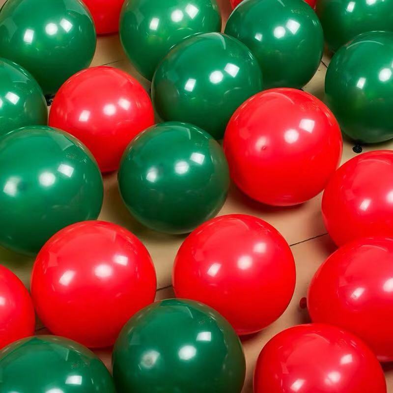 Thickened Children's Christmas Gift Red Green Printing Balloon Wholesale Kindergarten Hotel Christmas Decorations