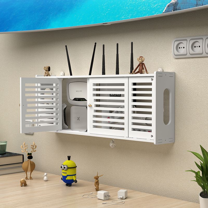 Wireless Router Storage Box Multi-Functional Wall-Mounted Set-Top Box Storage Rack Wifi Punch-Free Living Room Home