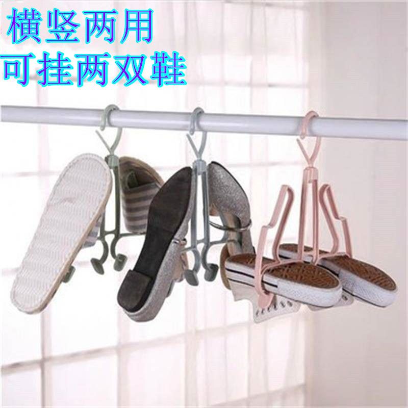 Shoe Rack Creative Windproof Double Hook Balcony Multi-Use Hanging Shoes Hanger Hook Shoe Rack Sub Drying Rack Storage