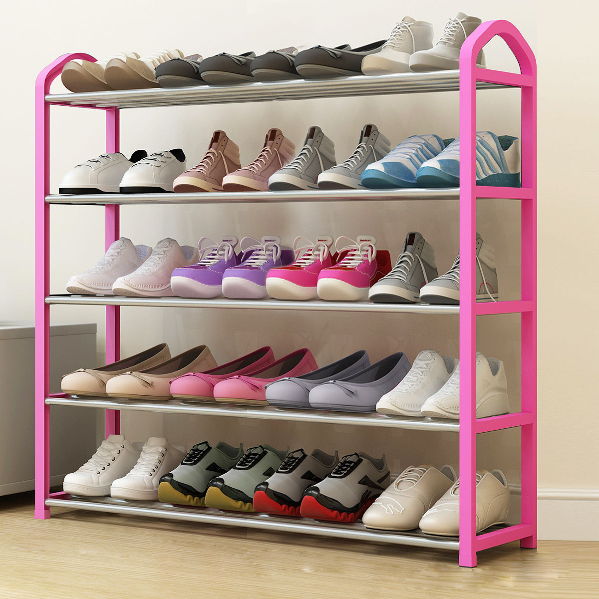 Shoe Rack Multi-Layer Simple Household Shoe Cabinet Economical Dormitory Dustproof Small Shoes Shelf Door Dormitory Storage Storage Rack