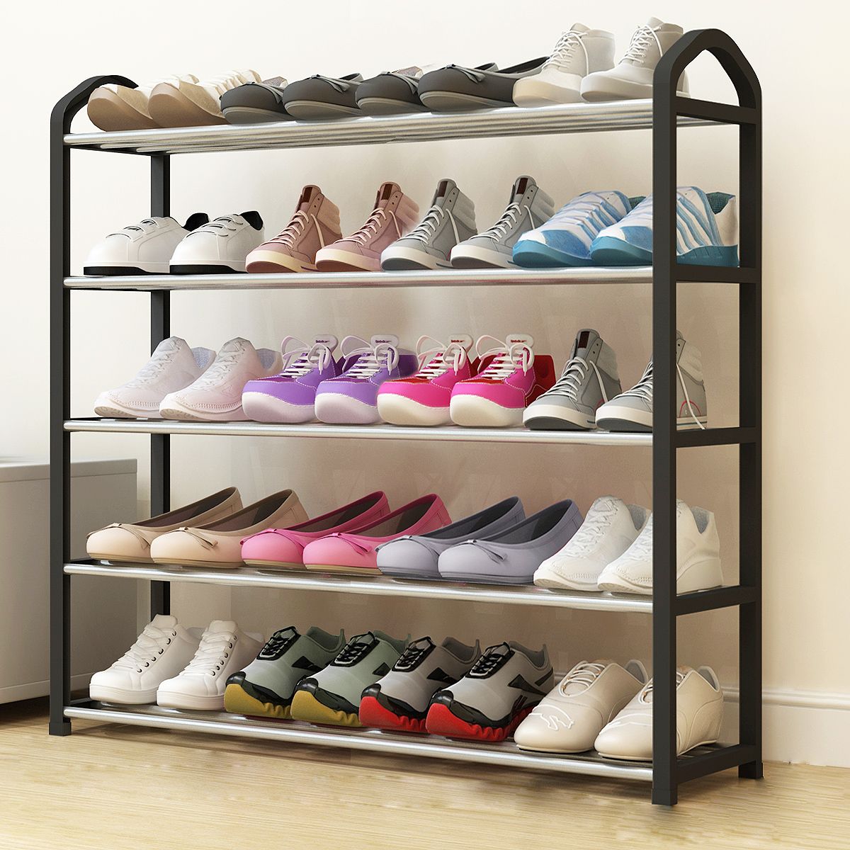 Shoe Rack Multi-Layer Simple Household Shoe Cabinet Economical Dormitory Dustproof Small Shoes Shelf Door Dormitory Storage Storage Rack