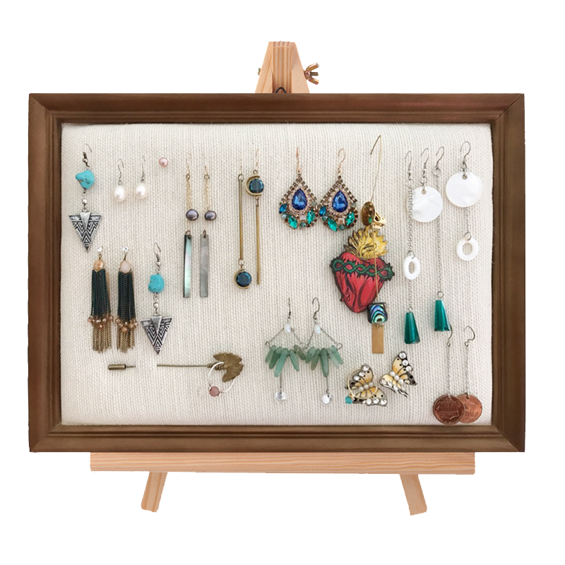 stall display stand earring rack jewelry rack stud earring holder photo frame wall-mounted earrings storage board household necklace ornament rack