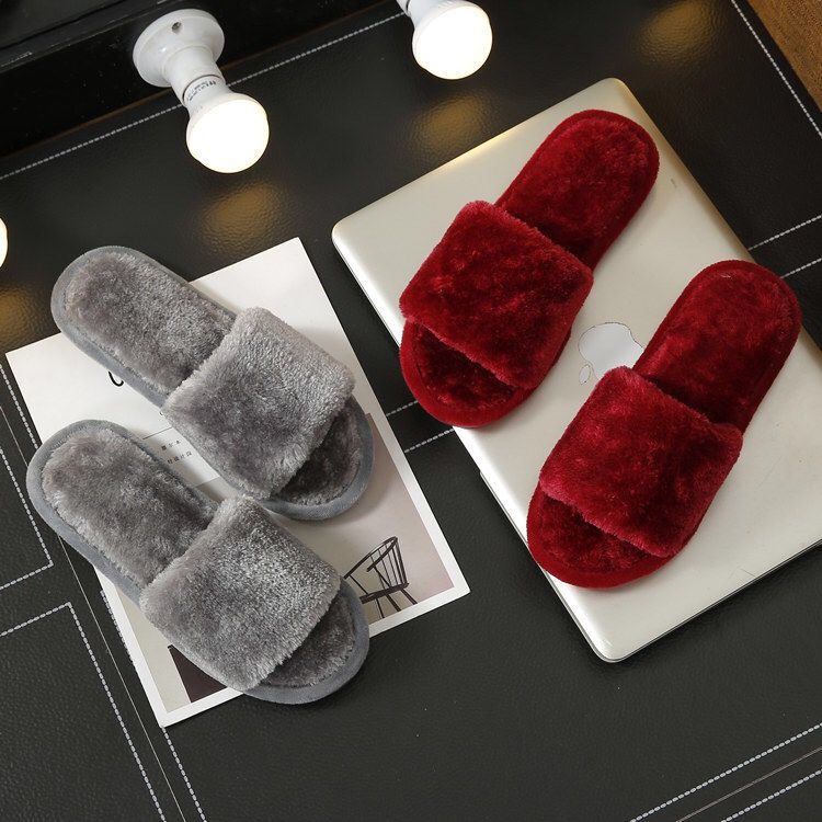 cotton slippers women‘s home floor slippers autumn and winter men and women couple indoor non-slip korean style thick bottom fluffy slippers men