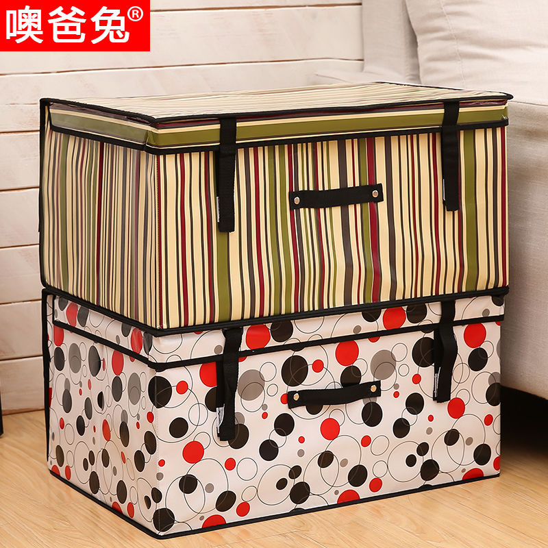 Oh Dad Rabbit Collect Clothes Storage Box with Lid Waterproof Storage Organizing Box Foldable Large Quilt Bag Storage Box