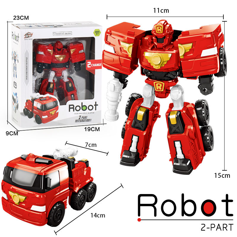 Tobao Brothers Integrated Deformation Robot Children's Transformer Mini Car Robot Model Garage Kits Ornaments