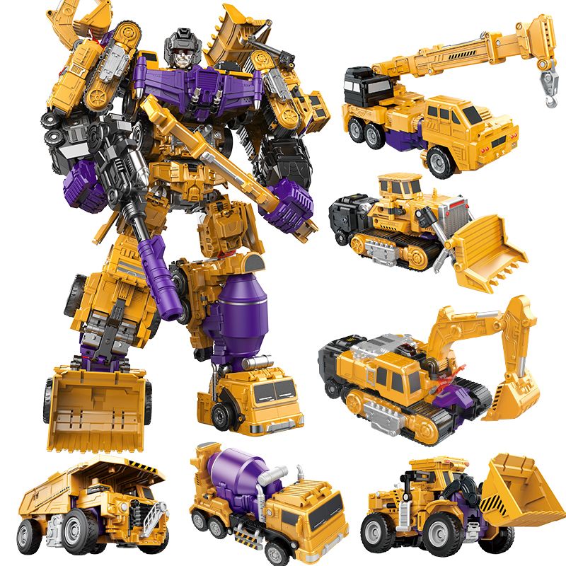 transformers toys jinjiang hercules six-in-one engineering vehicle deformation robot toy set children‘s toys