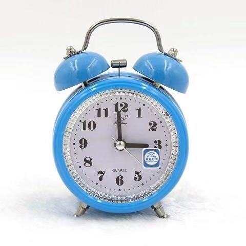 children‘s student metal bell alarm clock creative learning mute night light fashion classic loud bedside cute clock