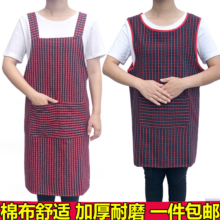 Cotton Apron Women's New Kitchen Cooking Vest Cotton Linen Apron Men's Work Old Coarse Cloth Waistcoat Overclothes