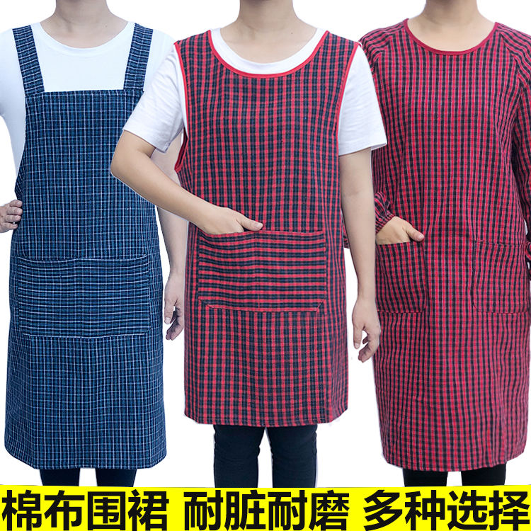 Cotton Apron Women's New Kitchen Cooking Vest Cotton Linen Apron Men's Work Old Coarse Cloth Waistcoat Overclothes