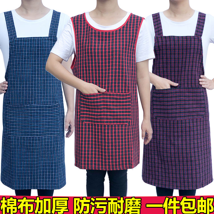 Cotton Apron Women's New Kitchen Cooking Vest Cotton Linen Apron Men's Work Old Coarse Cloth Waistcoat Overclothes