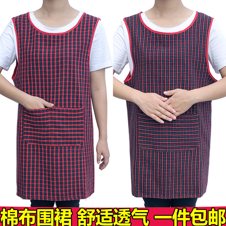 Cotton Apron Women's New Kitchen Cooking Vest Cotton Linen Apron Men's Work Old Coarse Cloth Waistcoat Overclothes