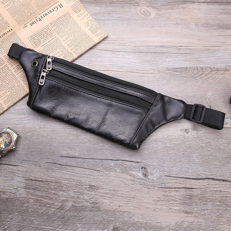 leather poet men's crossbody multi-functional waterproof phone bag men's cheout belt bag rge capacity real leather bag