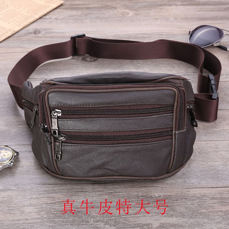 leather poet men's crossbody multi-functional waterproof phone bag men's cheout belt bag rge capacity real leather bag