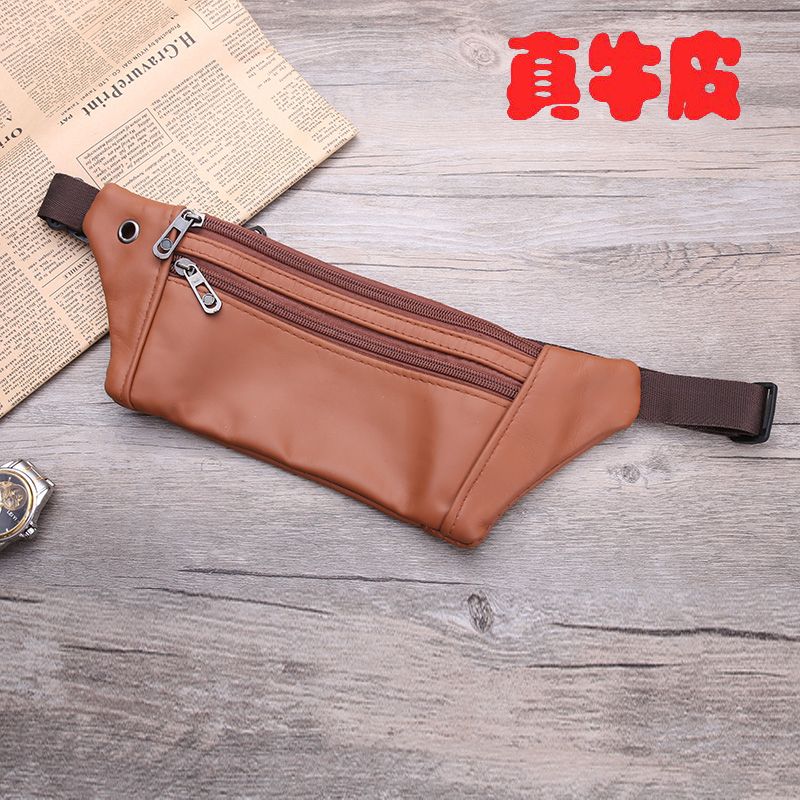 leather poet men's crossbody multi-functional waterproof phone bag men's cheout belt bag rge capacity real leather bag