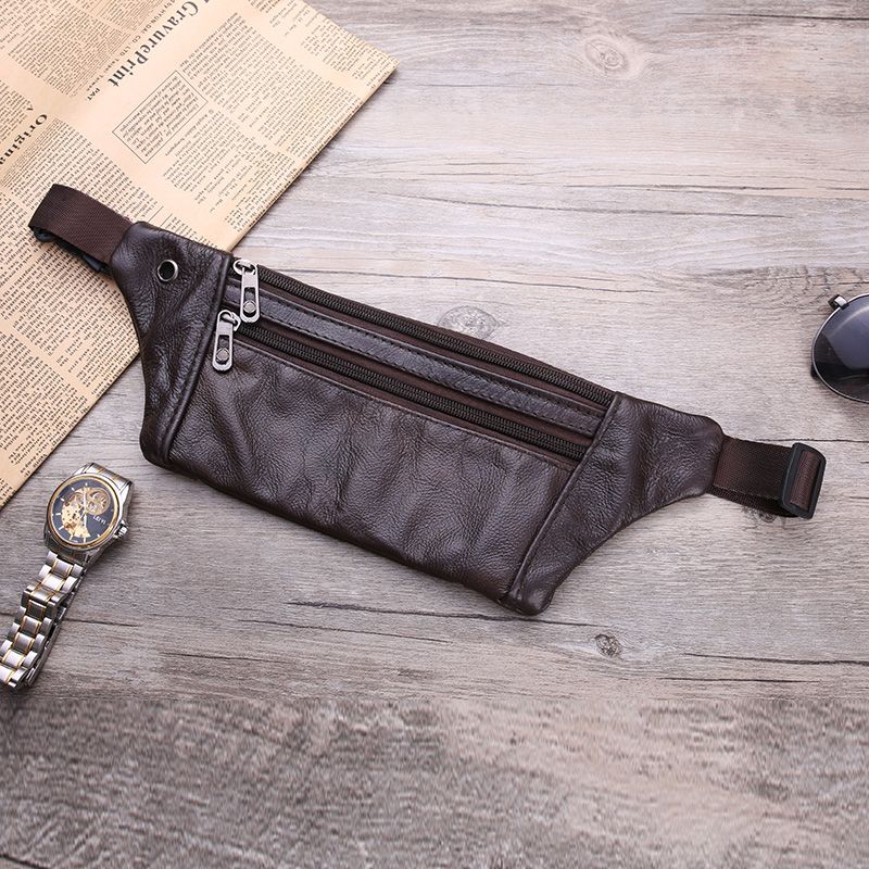 leather poet men's crossbody multi-functional waterproof phone bag men's cheout belt bag rge capacity real leather bag