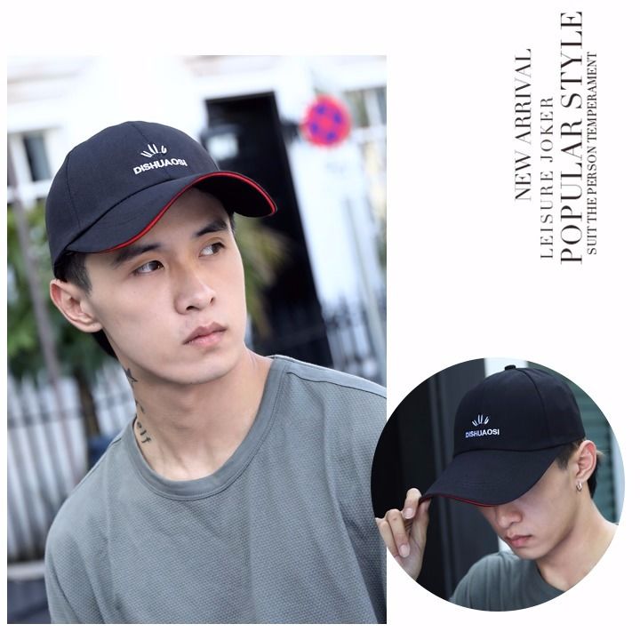 Hat for Men Spring and Summer Korean Peaked Cap Outdoor Baseball Cap Long Brim Sun-Proof Sun Fishing Hat Youth Leisure