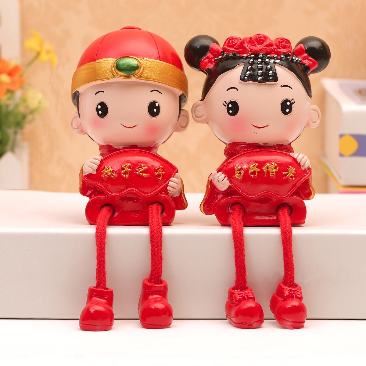 Wedding Home Furnishing Ornament Wedding Room Decoration Creative Cartoon Room Decoration Happy Marriage Gift Hanging Feet Doll