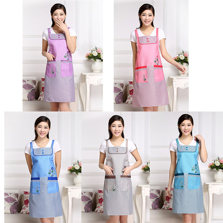 Korean Style Kitchen Apron Men's and Women's Adult Strap Oil-Proof Cute Apron Cooking Housework Work Clothes Overclothes