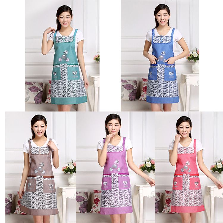 Korean Style Kitchen Apron Men's and Women's Adult Strap Oil-Proof Cute Apron Cooking Housework Work Clothes Overclothes