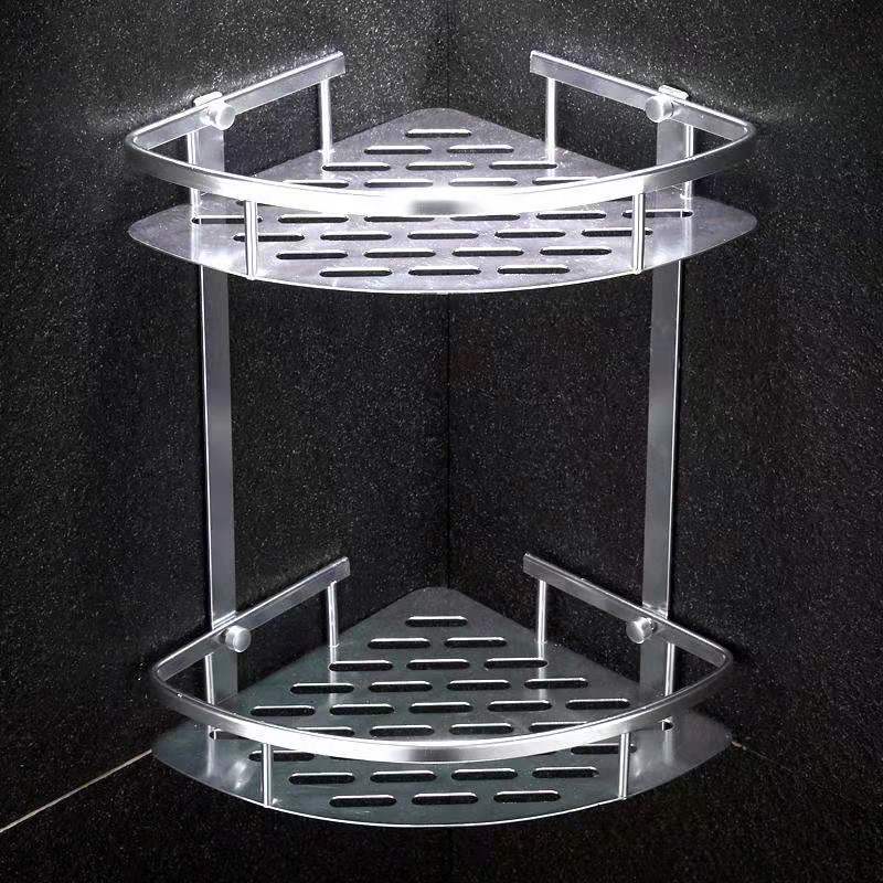 Bathroom Storage Rack Alumimum Triangle Toilet Wall Hanging Perforated Bathroom Storage Bathroom Punch-Free