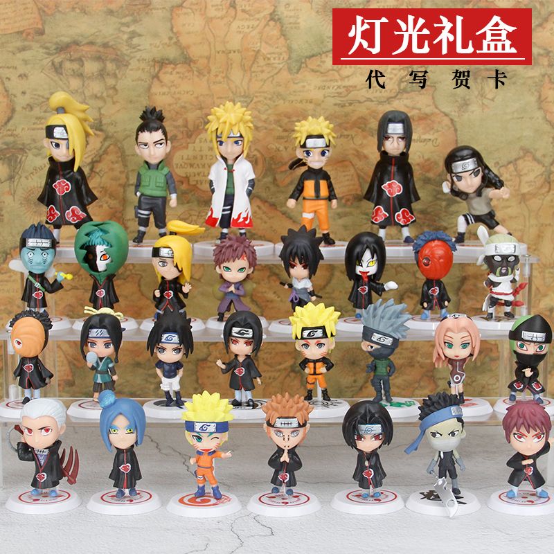 naruto hand-made q version naruto model cake decoration peripheral anime toy sasuke kakashi skunk gift