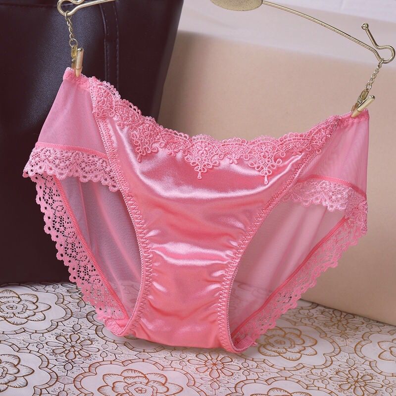 [1/2/3 pack] european and american sexy underwear female lace low waist mesh women‘s cotton gear sheer briefs