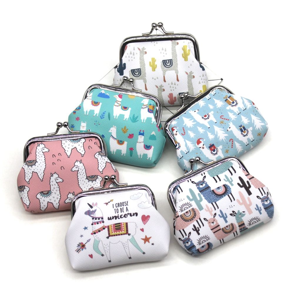 animal print coin purse cute alpaca grass mud horse student wallet girl coin bag children clutch