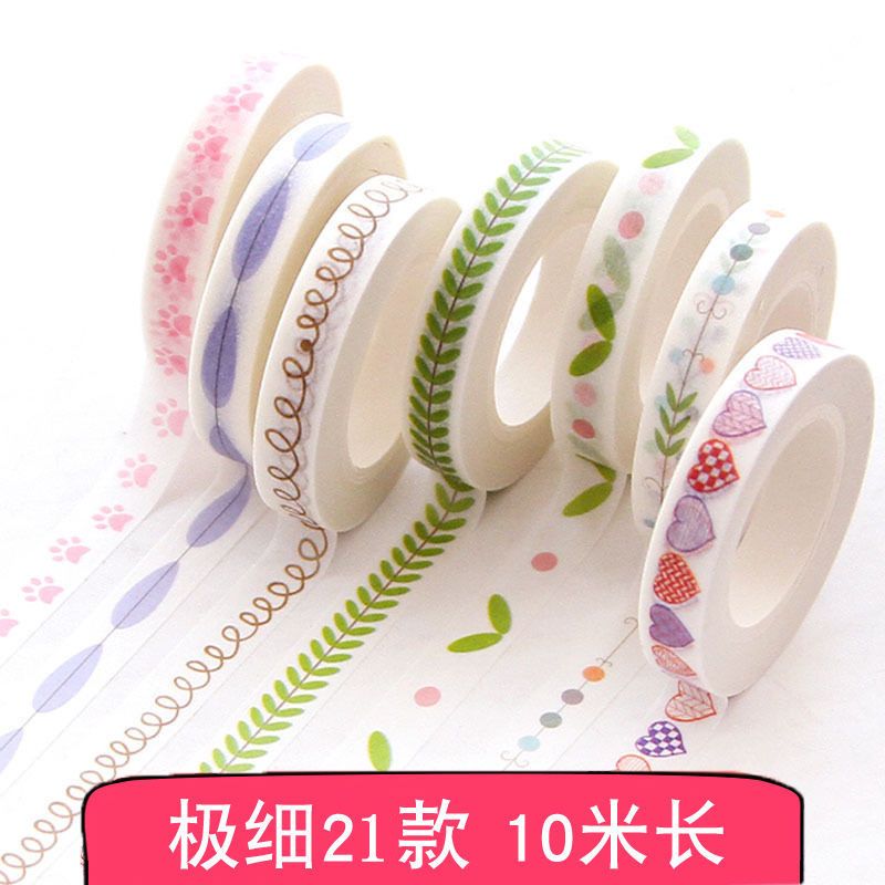 growth manual hand account cute flowers and plants and paper adhesive tape thin border lace album decoration split line stickers