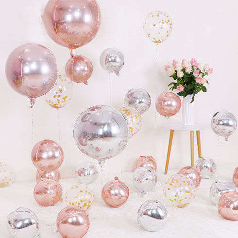 10-Inch 18-Inch 22-Inch 4d Ball Gold Silver Aluminum Film Helium Balloon Decoration Street Push Sale Party Decorative Creative Layout