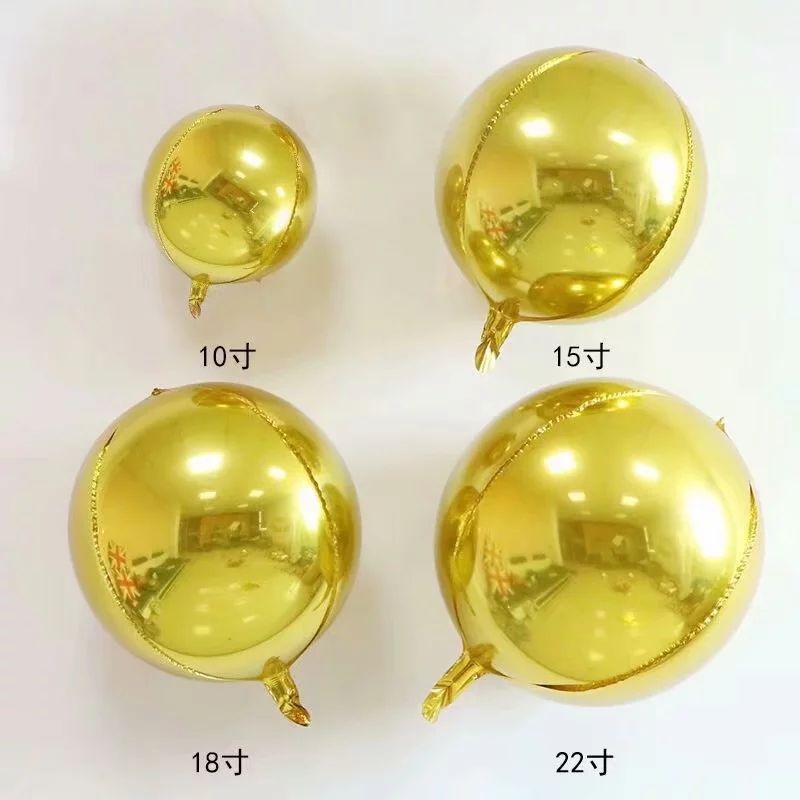 10-Inch 18-Inch 22-Inch 4d Ball Gold Silver Aluminum Film Helium Balloon Decoration Street Push Sale Party Decorative Creative Layout