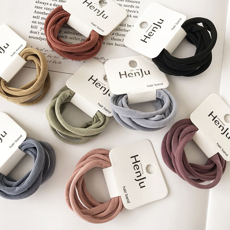 self-retained ice silk soft highly elastic hair rope hair band hair rope rubber band hair accessories simple and seamless head rope rubber band ins style