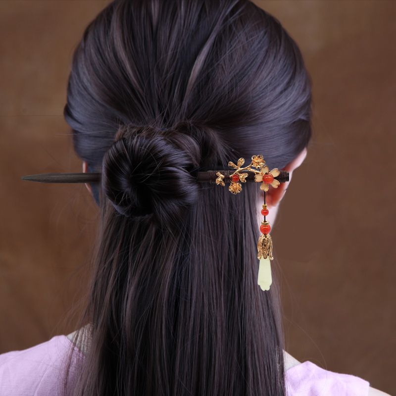 antiquity hair clasp headdress for han chinese clothing women‘s ancient costume ancient hairpin hair curler wooden hairpin hair accessories hairpin tassel