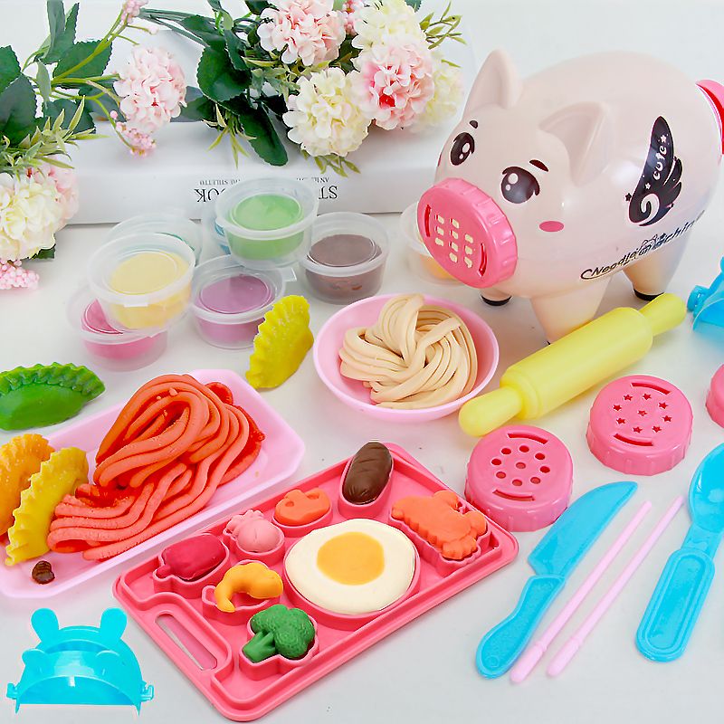 pig noodle machine children ice cream machine colored cy psticine mold tool set girl toy cy