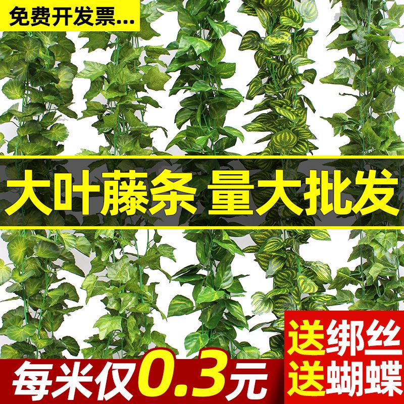 Artificial Plant Rattan Ivy Grape Leaves Green Leaves Plastic Fake Flower Water Pipe Winding Vine Ceiling Decoration