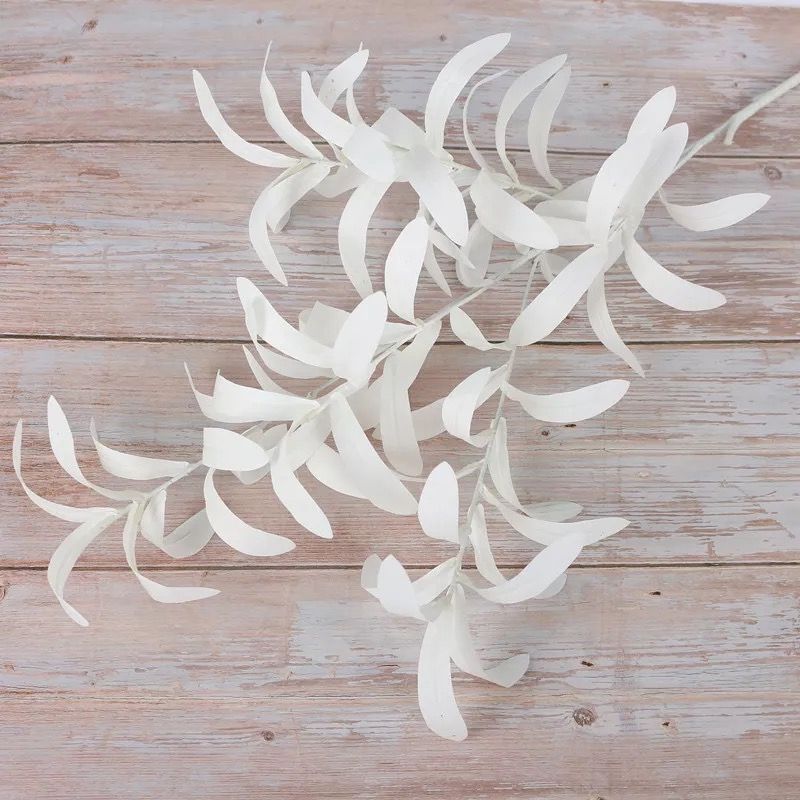 Olive Branch Leaf Simulation Wedding 6 Fork Mori Style Flower Artificial Green Leaf Decoration Props Hotel Wedding Ceremony Layout Scene