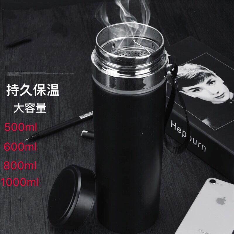 large capacity vacuum cup 304 stainless steel vacuum tea cup large water glass men and women business cup convenient kettle