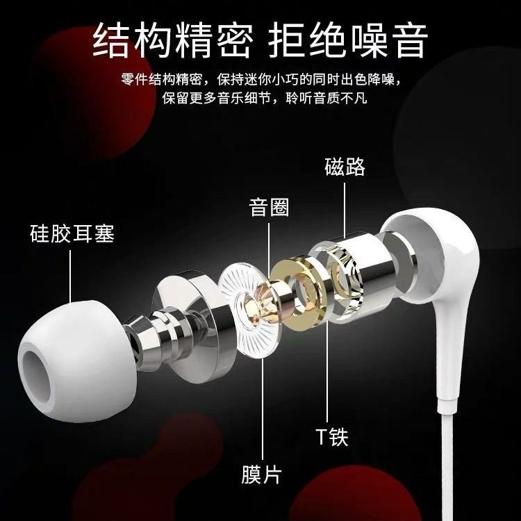 Universal Earphone Vivop Huawei 8 Glory 9x Xiaomi 8 iPhone Karaoke Voice Earbuds in-Ear Earphone Cable
