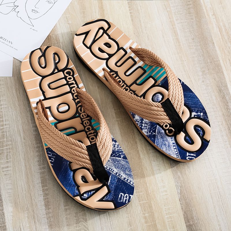 slippers men‘s summer new korean style beach trendy flip flops men‘s fashion outdoor all-matching flip flops men