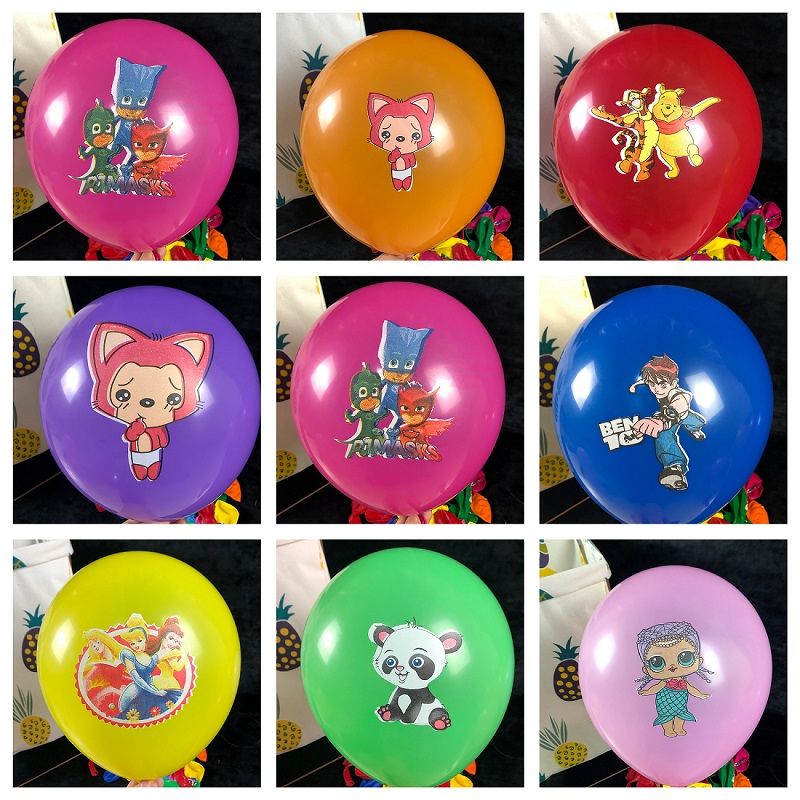 cartoon balloon children thickened more than birthday arrangement decoration mixed color round balloon toy ball printing