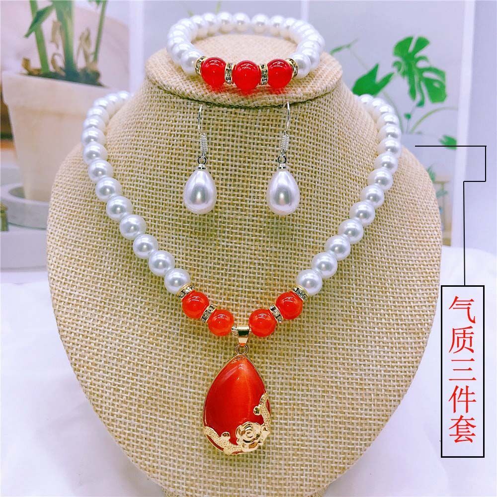 Deep Sea Imitation Pearl Necklace Women's to Give Mom Korean Style Simple Middle-Aged and Elderly Mother's Day Clavicle Chain Temperament Wild Color Retention
