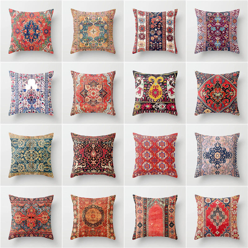 european and american retro ethnic style pillow cover embroidered pillow cushion chinese style picture printing throw pillowcase ethnic style cushion multicolor