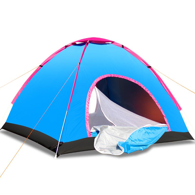 Tent Outdoor 3-4 Automatic Double Single 2 People Thickened Camping Rainproof Camping Outdoor Family Mosquito Net Children