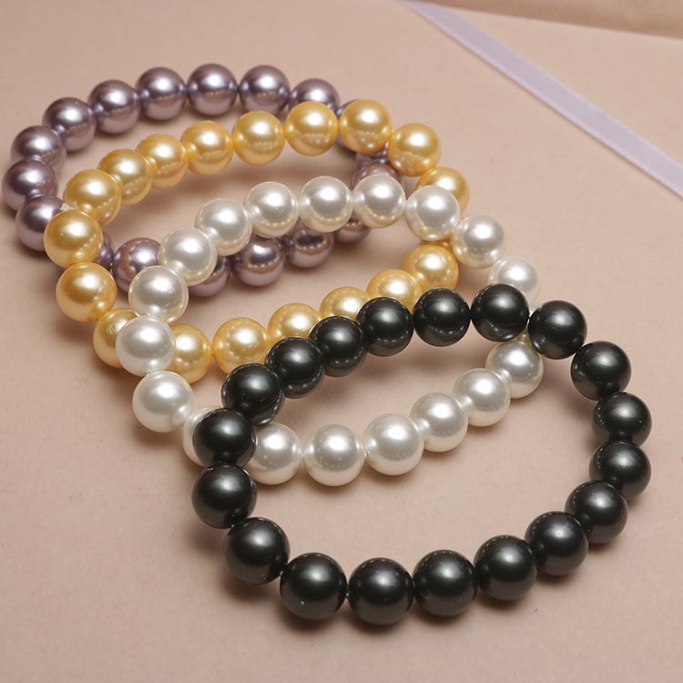 Natural Nanyang Shell Pearl Bracelet Multicolor Boutique Perfect Circle Shell Pearls Bracelet to Give Mom Mother-in-Law Gift