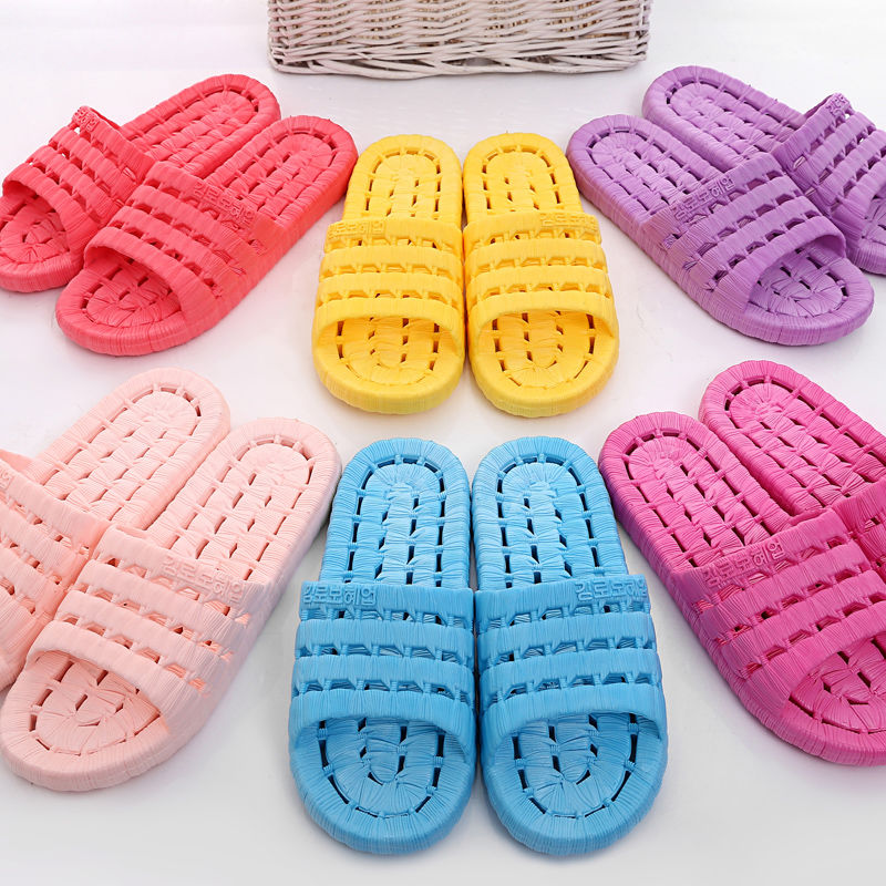 Women's Summer Home Indoor Bathroom Non-Slip Bath Soft Bottom Home Outdoor Wear Cute Men's Home with Slippers Couple