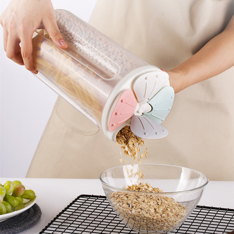 Cereals Storage Box Partitioned and Transparent Crisper Storage Jar Kitchen Supplies Household Moisture-Proof Sealed Jar Rice Bucket