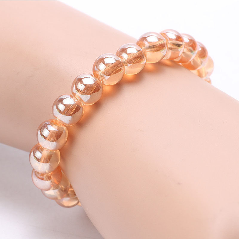 New Champagne Crystal Single Loop Bracelet for Women Fashionable Temperamental All-Match Korean Style Bracelet Birthday Gift Crystal Bracelet for Women