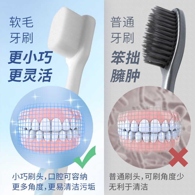 Internet Celebrity Toothbrush Wanmao Couple's Toothbrush Set High-End Toothbrush Soft Hair Adult Family Pack Confinement Toothbrush Student