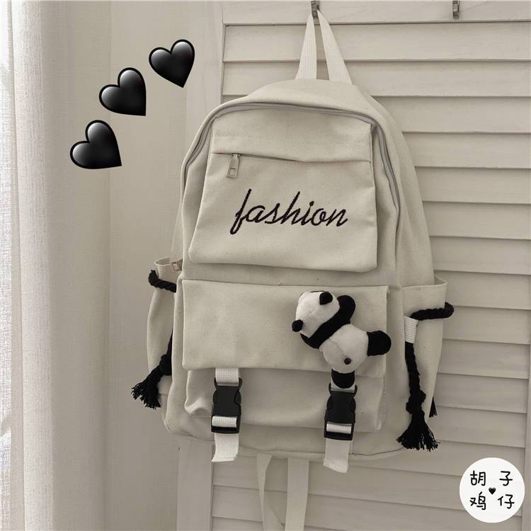 japanese style harajuku girl schoolbag female student korean style ins style hong kong style retro workwear backpack canvas backpack male