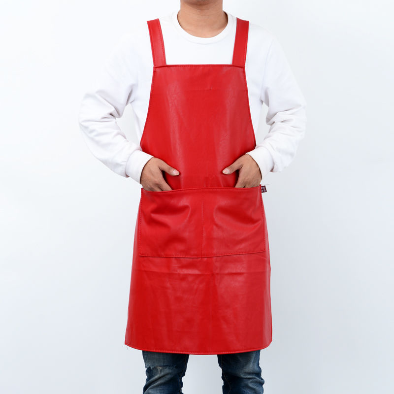 Strap Barmskin Waterproof and Oil-Proof Soft Leather plus Size Extra Long Wear-Resistant Work Clothes Unisex Kitchen Pu Leather Apron